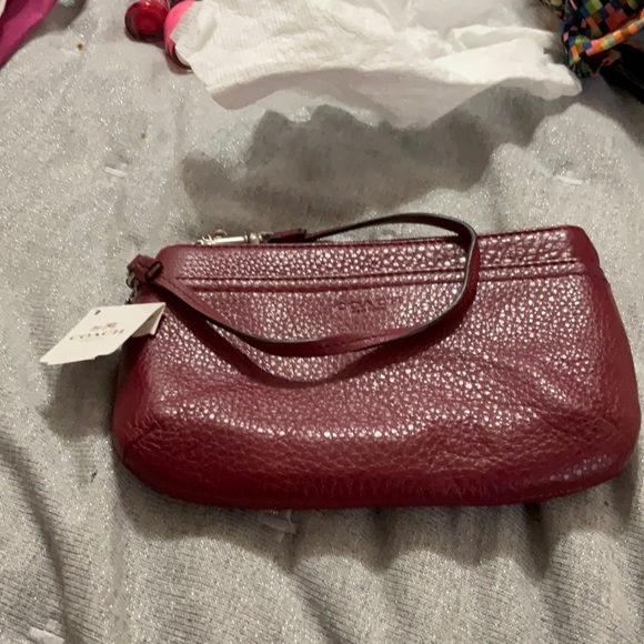 NWT coach burgundy wristlet - Picture 1 of 5